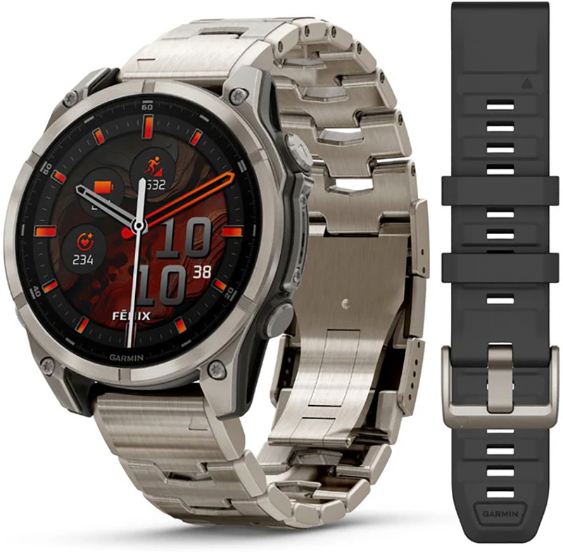 Garmin Fenix 8, 47 mm Amoled Sapphire, titaani, älykello