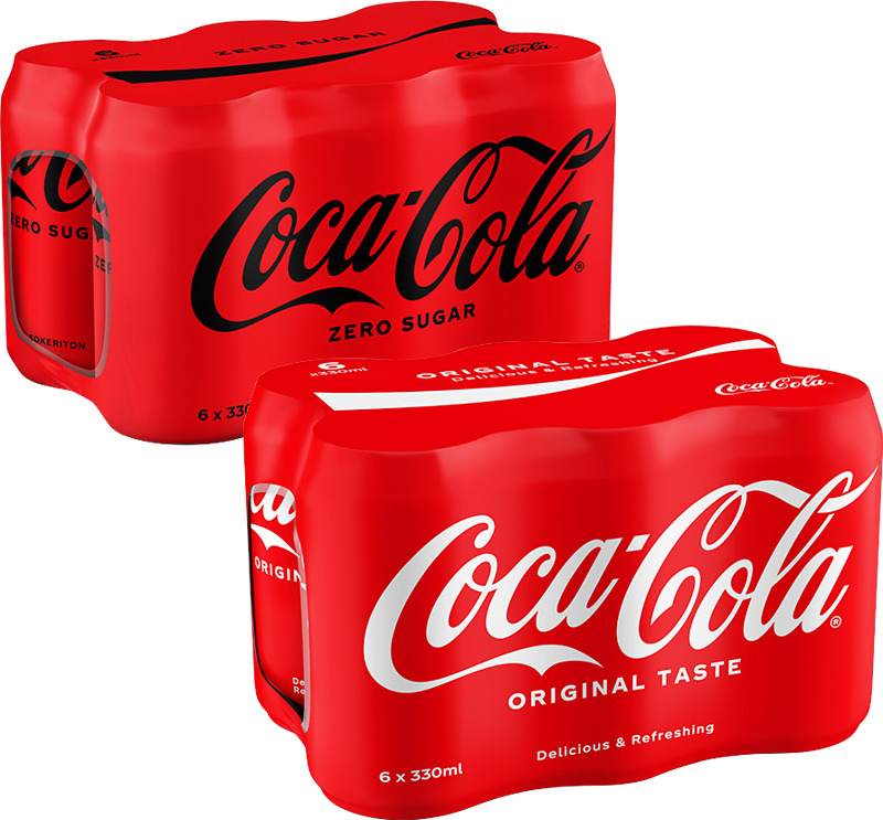 Coca-Cola regular 6x0, 33 l & Coca-Cola Zero 6x0,33 l