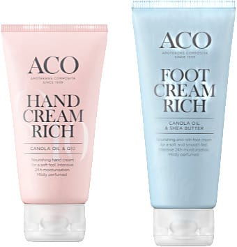 ACO Body Hand Cream Rich -käsivoide 75 ml & ACO Body Foot Cream Rich -jalkavoide 100 ml