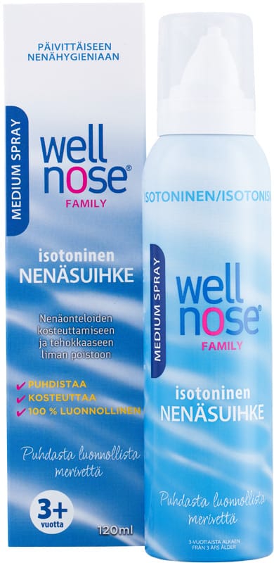 Wellnose Family nenäsuihke 120 ml – nenän huuhtelemiseen ja kosteuttamiseen