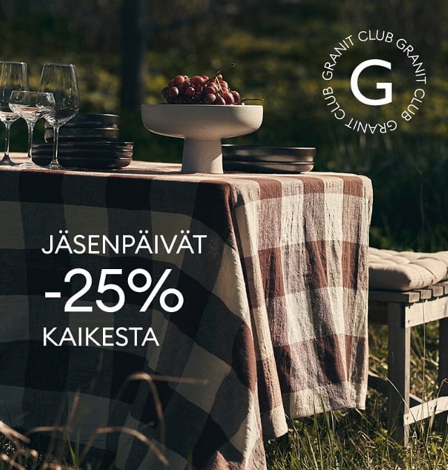 Granit Club -jäsenille ja jäseneksi liittyjille kaikki normaalihintaiset tuotteet