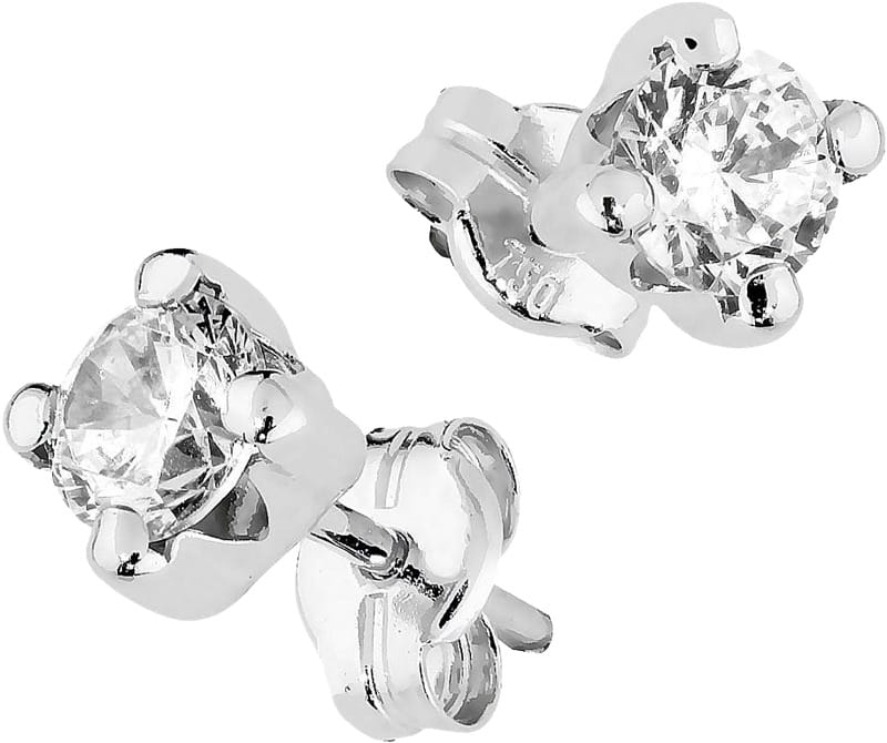 Valkokultaiset zirkoniakorvakorut 14K (saatavana myös keltakultaisina)