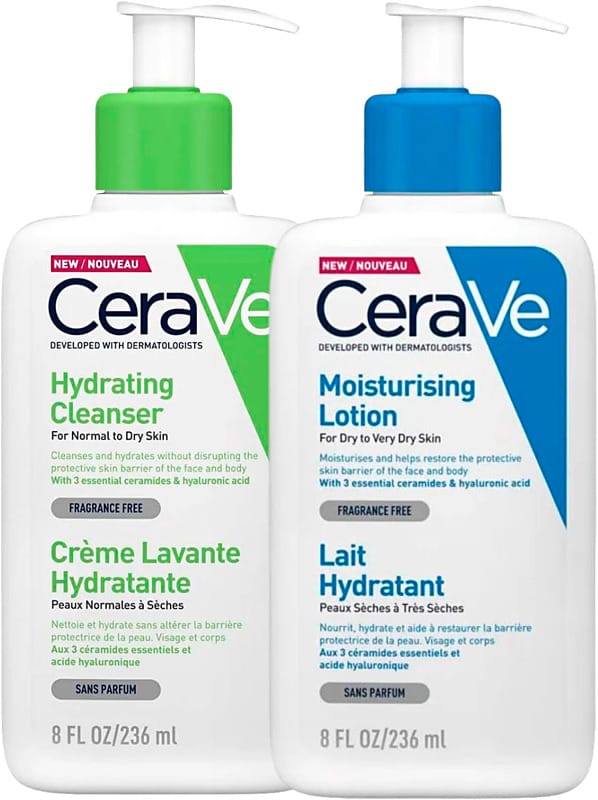 Cerave Hydrating Cleanser 236 ml ja Cerave Moisturising Lotion 236 ml