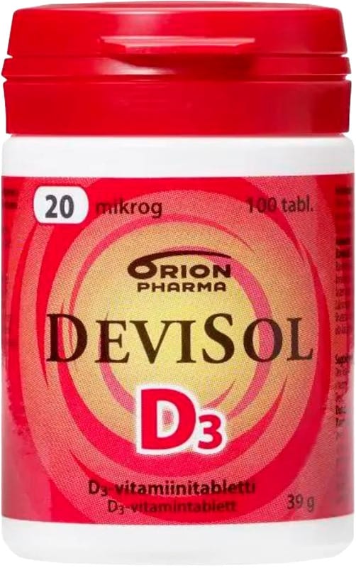 Devisol D3-vitamiini 20 mikrog. 100 tabl.