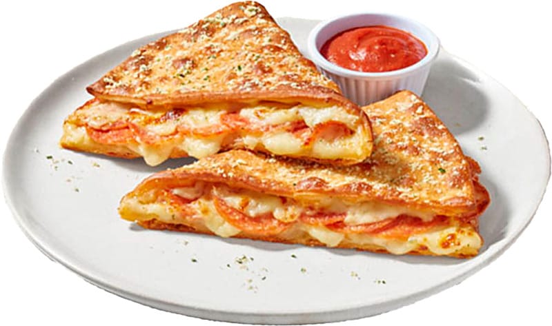 Melts. Vaihtoehtoina Pepperoni, Meat Feast ja Spicy Chicken Ranch.