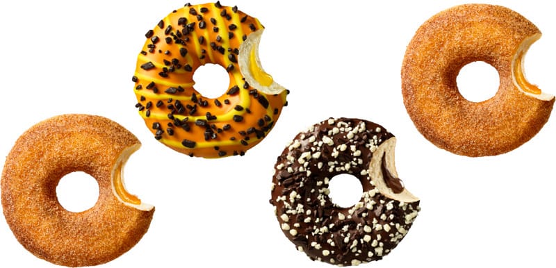 Donitsit 4-pack. Vaihtoehtoina Willamon Tell, Belgian Yummy ja Passionista.