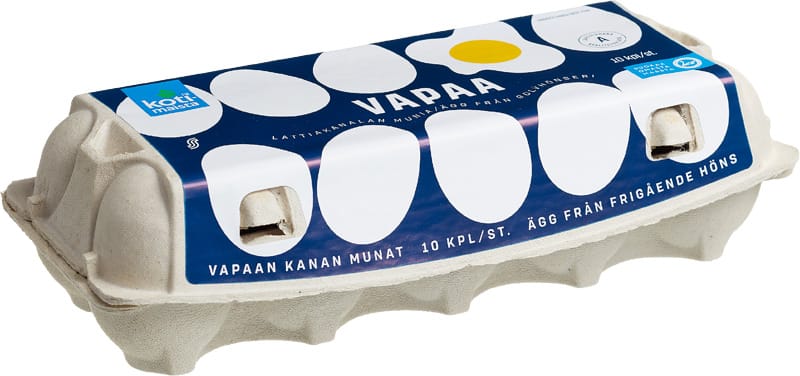 Kotimaista vapaan kanan munat M10 580 g