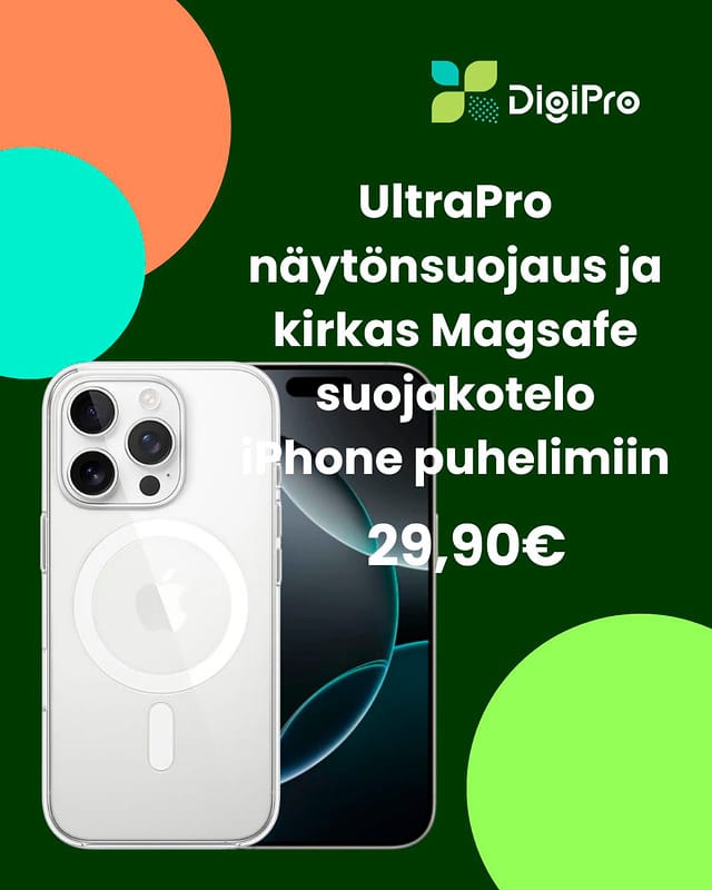 UltraPro-näytönsuoja ja kotelo iPhone-puhelimeen