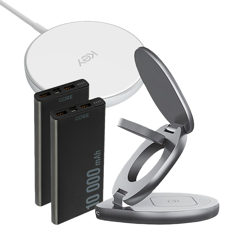 Kaikki lataustarvikkeet. Koskee valikoimassa olevia latureita, latausjohtoja ja  -telakoita  sekä powerbankeja.