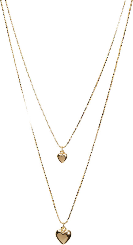 Kaulakorut, joissa on aidosta hopeasta valmistetut sydämet, 18 karaatin kultauksella