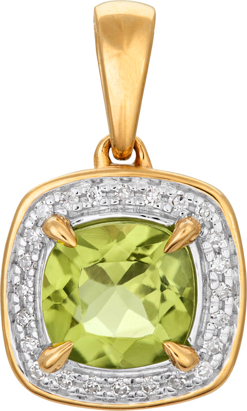 Timantti-peridoottiriipus yht. 0,05ct 14K (20163026)
