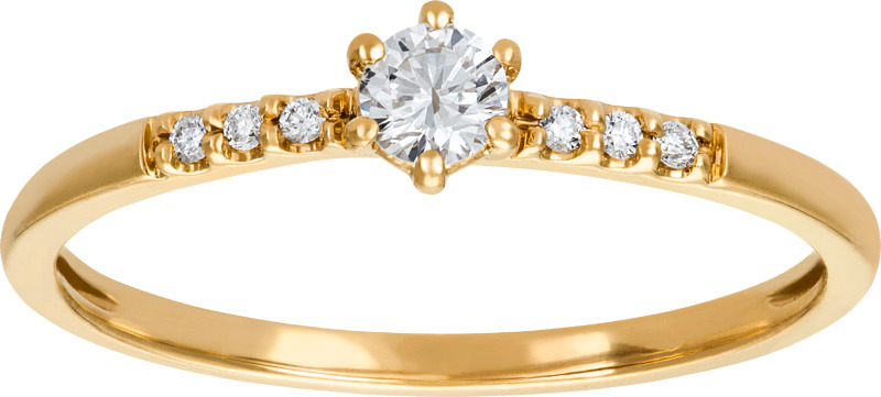 Timanttisormus 0,15 ct keltakulta. Saatavilla myös valkokultaisena. (20142746)