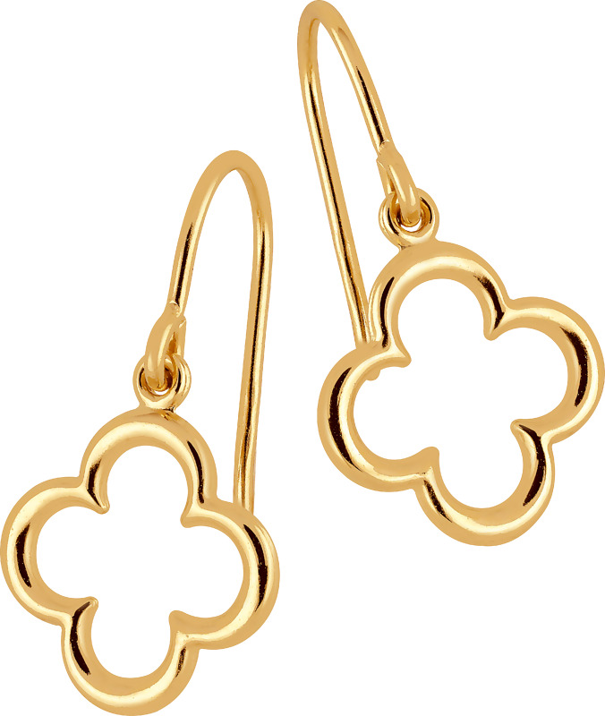 Kultaiset koukkukorvakorut, neliapila (20168204)