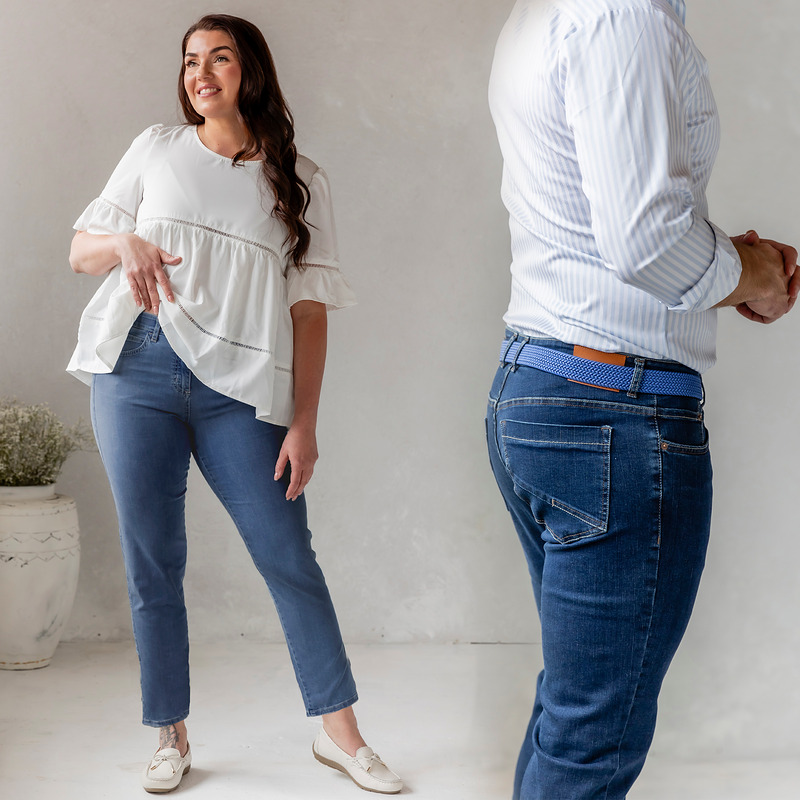 Denim farkkuja naisille ja miehille