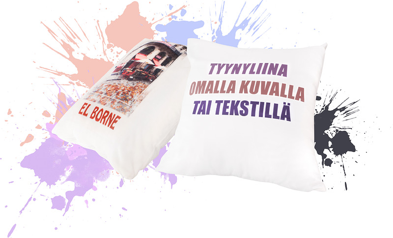 Tyynyliina omalla kuvalla tai tekstillä. Sisusta tyylillä!