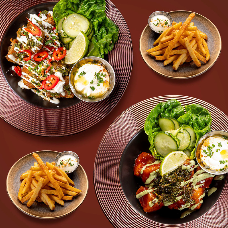 2 x Boneless + Fries & Aioli-dippi (Fluffy Buffalo/ Hot Buffalo +1,90 €)