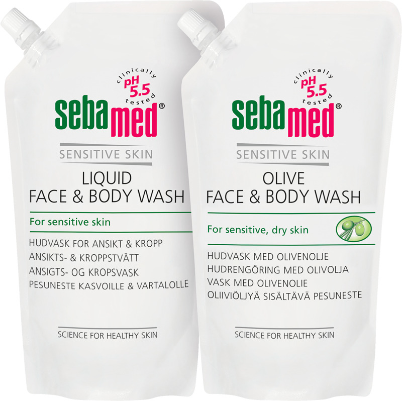 Sebamed face & body wash pesuneste täyttöpussi 1000 ml, kaksi eri vaihtoehtoa