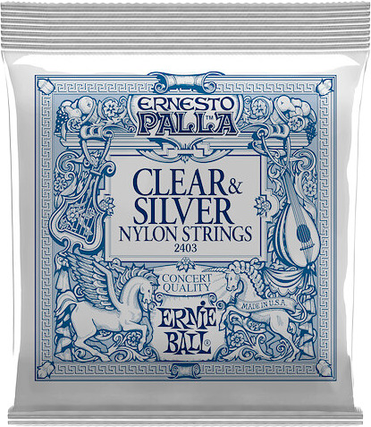 Ernie Ball Clear & Silver -nailonkielet akustiseen kitaraan (medium)