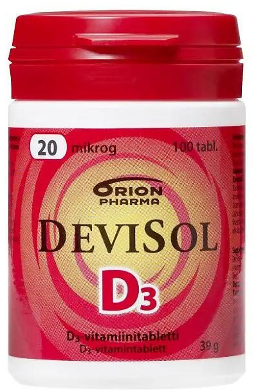 Devisol D3-vitamiini 20 mikrog. 100 tabl.