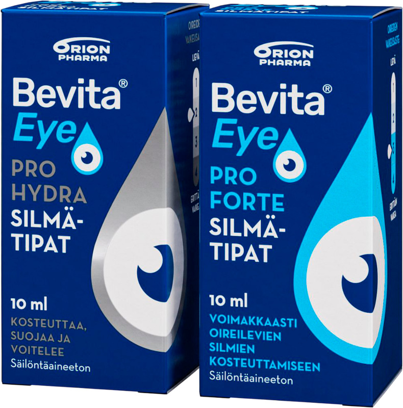 Bevita Eye Pro Forte ja Pro Hydra silmätipat 10 ml