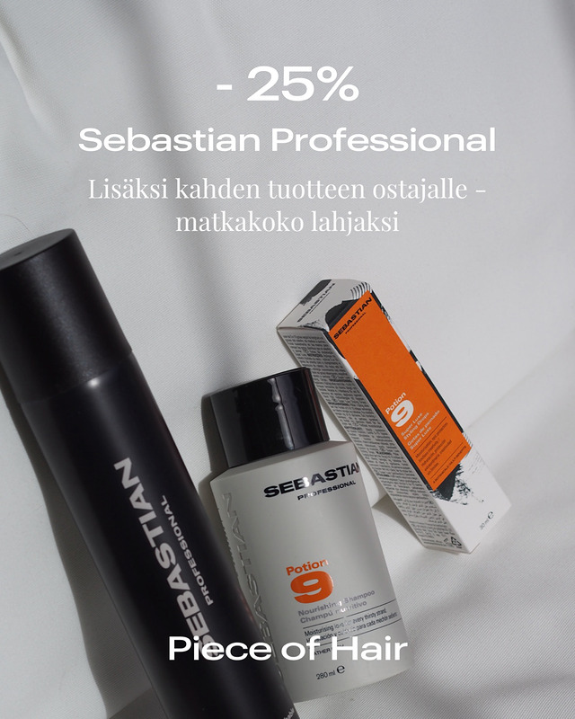 Sebastian Professional. Kahden tuotteen ostajalle matkakoko lahjaksi.
