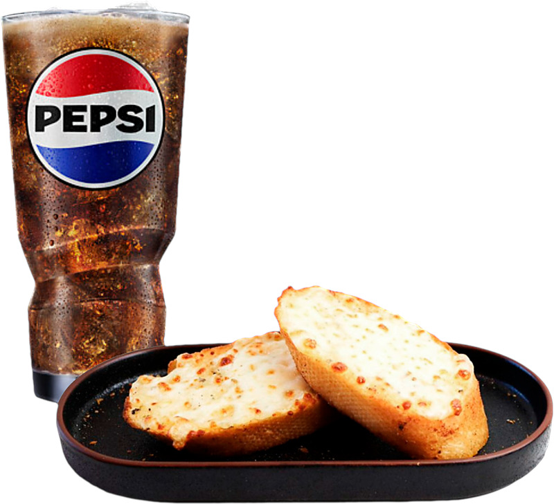 Pizzan ostajalle valkosipulileivät ja hanajuoma
