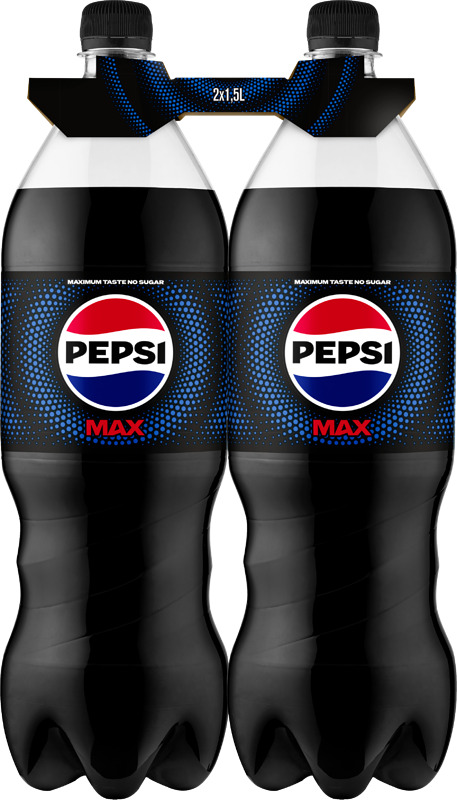 Pepsi Max 2-pack, sisältää pantit, rajoitus 2 x 2-pack/talous, yksittäin 4,29 €/kpl