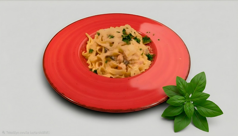 Pasta con pollo e funchi