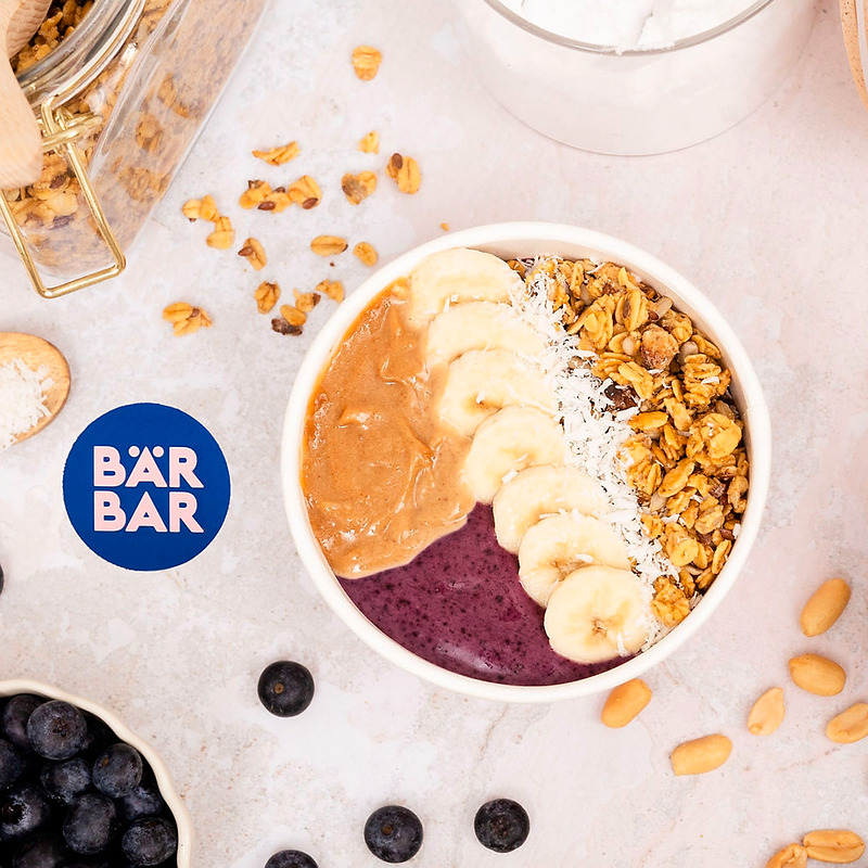 It's Nuts – mustikkainen proteiinismoothiebowl