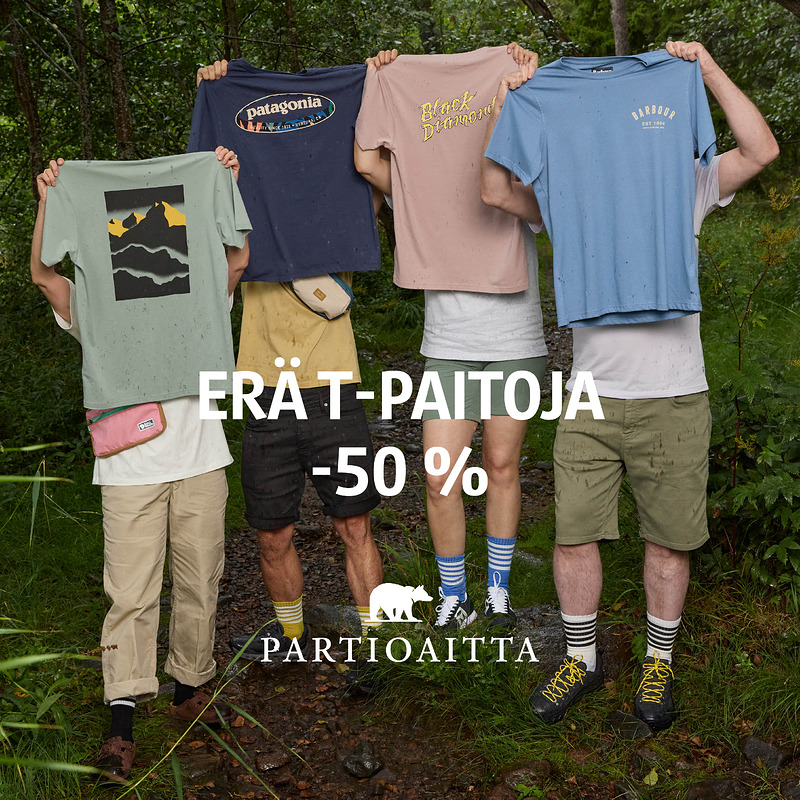 Erä T-paitoja! Alennus voimassa niin kauan kuin tuotteita riittää.