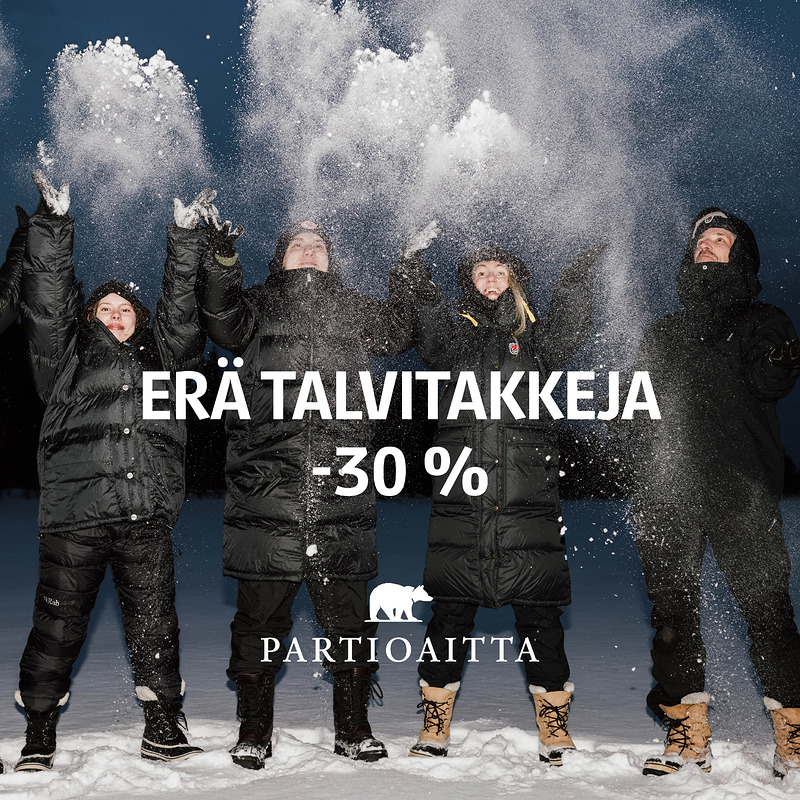 Erä talvitakkeja! Alennus voimassa niin kauan kuin tuotteita riittää.